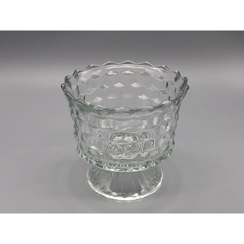 Whitehall Colony American Glass Bowl Cubist Compote 5.5 inches in height.